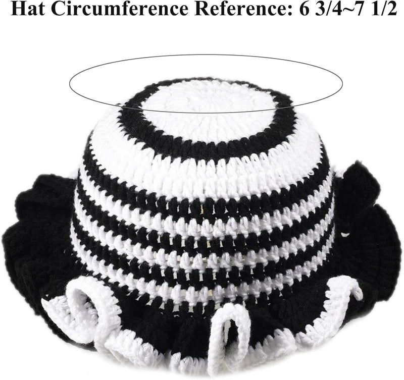 Ahouws Crochet Bucket Hat Women Trendy Knit Floppy Cap Cute Boho Handmade Beanies Outdoor Boho Travel Fishing Hat - Image 2